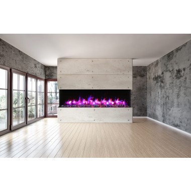 Amantii 88" Unit - 14 1/4" In Depth 3 Sided Glass Fireplace