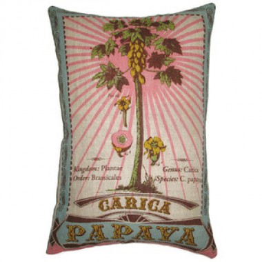 Koko Company Botanica 13" x 20" Linen Pillow with Carica Papaya Print