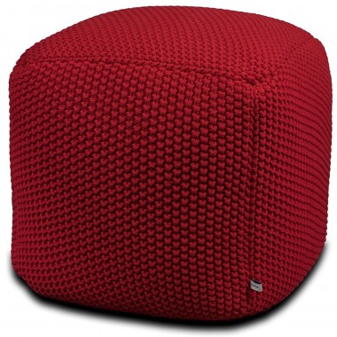 Aron Living Pouf Square Ottoman Red
