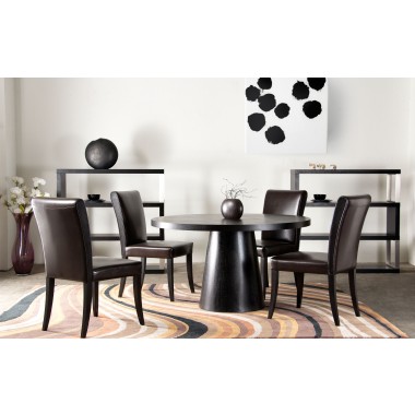 Diamond Sofa Set of Two Leather Dining Side Chair with Wood Leg - ON SALE!