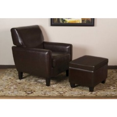 Avenue Six Palmetto Sofa Arm Chair & Storage Accent Ottoman