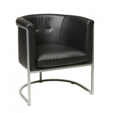 Avenue Six Captains Chair Black Faux Leather with Powder Coating Hover