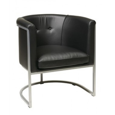 Avenue Six Captains Chair Black Faux Leather with Powder Coating