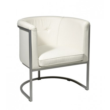 Avenue Six Captains Chair White Faux Leather with Powder Coating Hover
