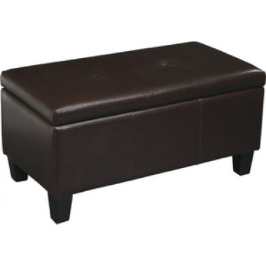 Avenue Six Detour Storage Bench in Espresso Eco Leather Fabric