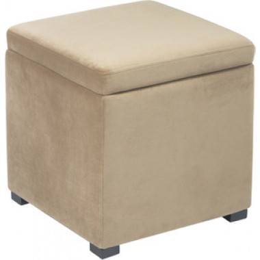 Avenue Six Detour Storage Cube with Tray in Coffee Velvet Fabric