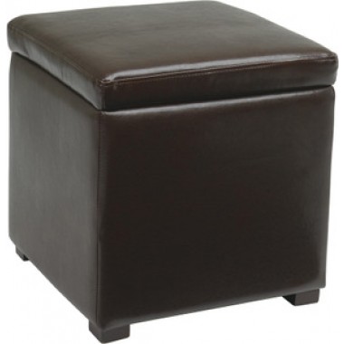 Avenue Six Detour Storage Cube with Tray in Espresso Eco Leather Fabric