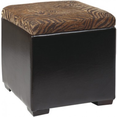 Avenue Six Detour Storage Cube with Tray in Wild Espresso/Eco Leather Fabric