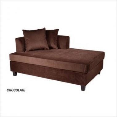 Avenue Six Regent Chaise (Reversible) in Chocolate Velvet Fabric