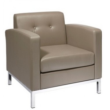 Avenue Six Wall Street Arm Chair - Smoke Faux Leather