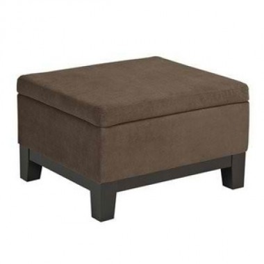 Ave-Six Regent Storage Ottoman in Easy Walnut Fabric
