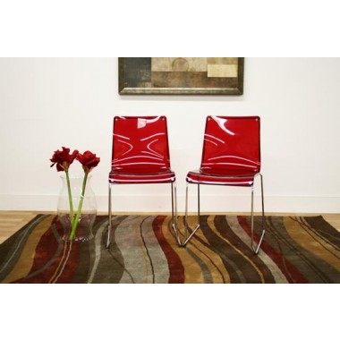 Baxton Studio Lino Acrylic Accent Dining Chair - Set of 2 Hover