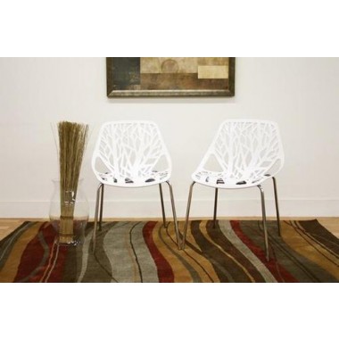 Baxton Studio Birch Sapling Plastic Accent / Dining Chair - Set of 2
