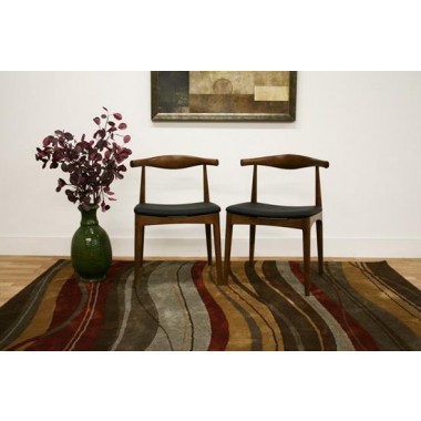 Baxton Studio Sonore Solid Wood Mid-Century Dining Chair -  Set of Two Hover
