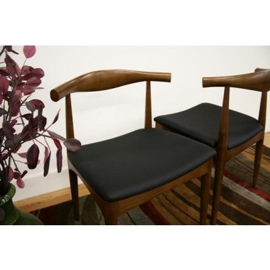 Baxton Studio Sonore Solid Wood Mid-Century Dining Chair -  Set of Two Hover