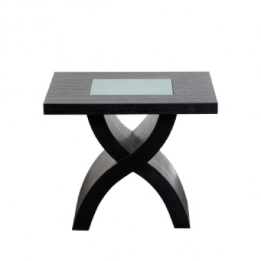 Diamond Sofa Square End Table with Crackled Glass Inset  - 10% off May 2015 Promo SALE!