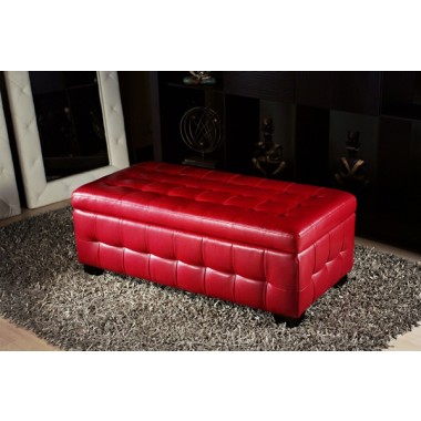 Diamond Sofa Zen Collection Bonded Leather Lift Top Tufted Storage Trunk  Hover