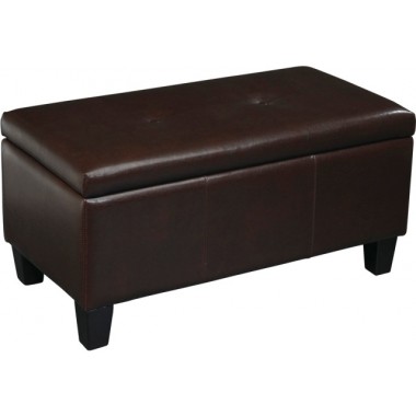Avenue Six Detour Storage Bench in Espresso Eco Leather Fabric Hover