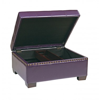Ave-Six Detour Storage Ottoman with Tray Hover