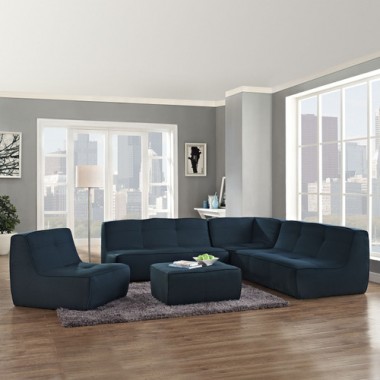 Modway Align 5 Piece Upholstered Sectional Sofa Set