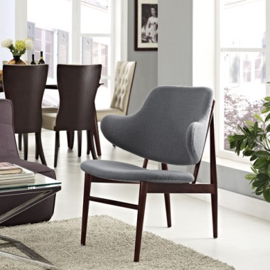 Modway Cherish Lounge Chair in Dark Gray