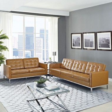 Modway Loft Loveseat and Sofa 2 Piece Set