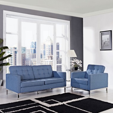 Modway Loft Armchair and Loveseat 2 Piece Set