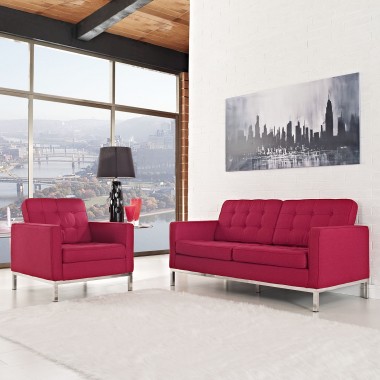 Modway Loft Armchair and Loveseat 2 Piece Set Hover