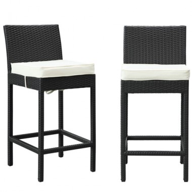 Modway Lift Bar Stool Set of 2 in Espresso White