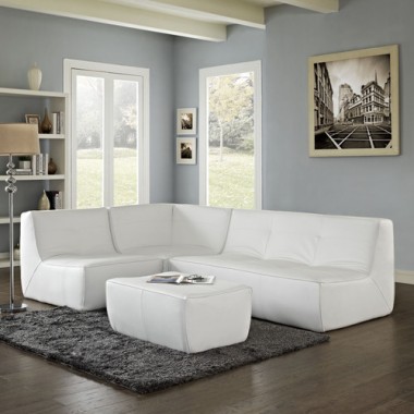 Modway Align 4 Piece Leather Sectional Sofa
