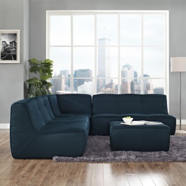 Modway Align 4 Piece Upholstered Sectional Sofa Set