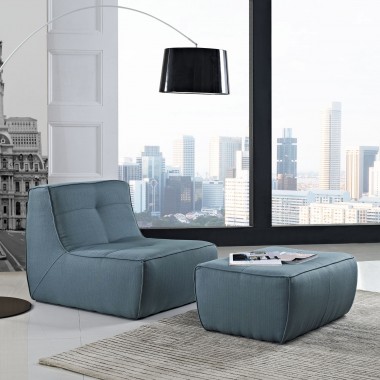 Modway Align 2 Piece Upholstered Armchair and Ottoman Set Hover
