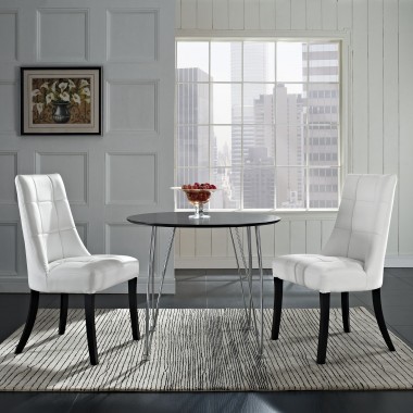 Modway Noblesse Vinyl Dining Chair Set of 2 Hover