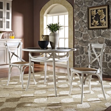 Modway Gear Dining Side Chair Set of 2 in White Hover