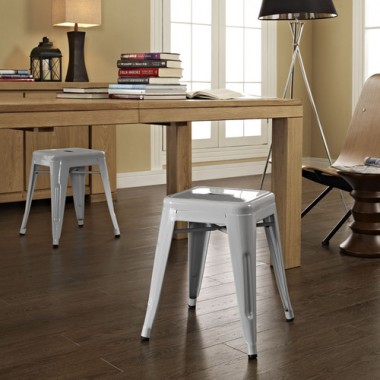 Modway Gathering Stool Set of 2 in Gray