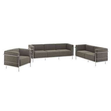 Modway Charles Armchair Loveseat and Sofa Set of 3 Hover