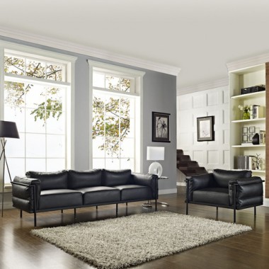 Modway Charles Armchair Loveseat and Sofa Set of 3