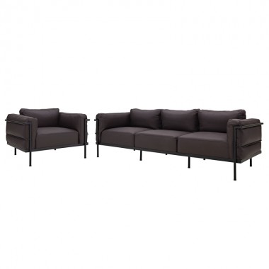 Modway Charles Armchair Loveseat and Sofa Set of 3 Hover