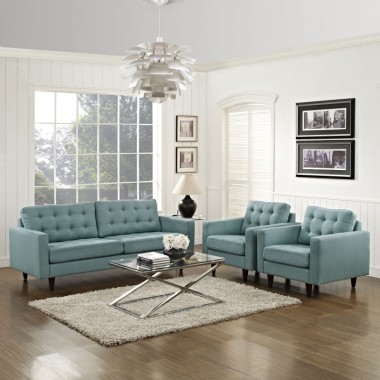 Modway Empress Sofa and Armchairs Set of 3 Hover