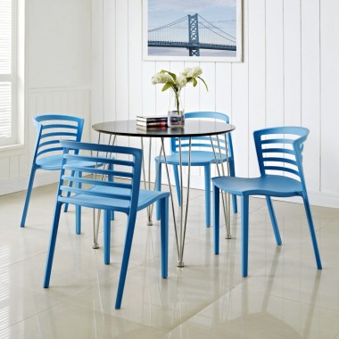Modway Curvy Dining Chairs Set of 4 Hover