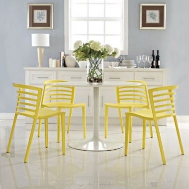 Modway Curvy Dining Chairs Set of 4 Hover