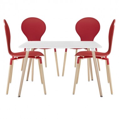 Modway Path Dining Chairs and Table Set of 5 Hover
