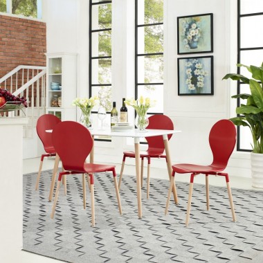 Modway Path Dining Chairs and Table Set of 5 Hover