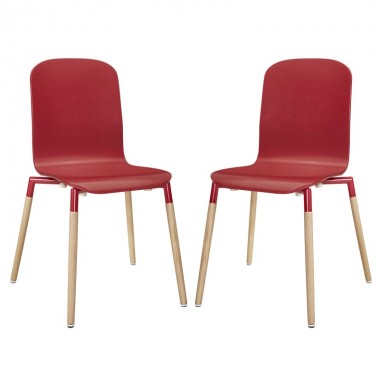 Modway Stack Wood Dining Chairs Set of 2 Hover