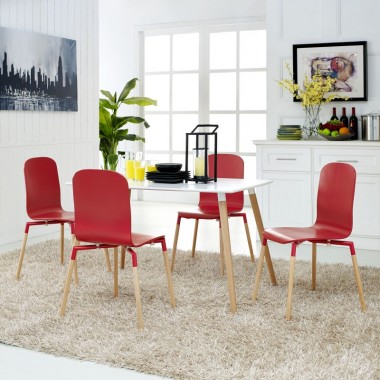 Modway Stack Wood Dining Chairs Set of 4 Hover