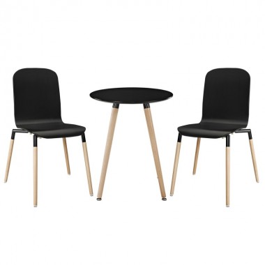 Modway Stack Wood Dining Chairs and Table Set of 3 Hover