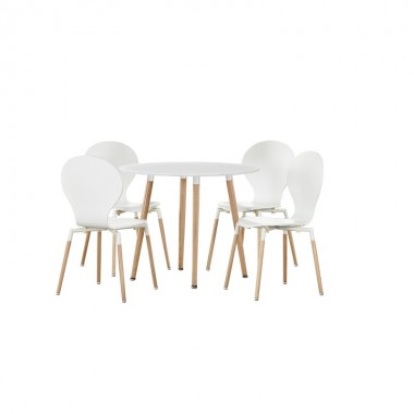 Modway Path Dining Chairs and Circular Table Set of 5 Hover