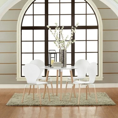 Modway Path Dining Chairs and Circular Table Set of 5