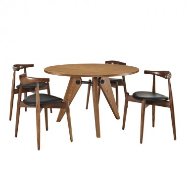 Modway Stalwart Dining Chairs and Table Set of 5 Hover