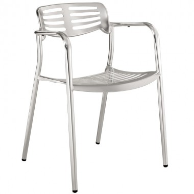 Modway Toledo Dining Armchair in Silver Hover